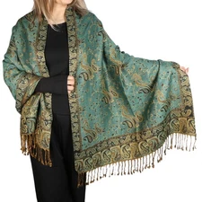 Women Paisley Pashmina Shawl Wrap Colorful Pattern Rave Winter Oversized Scarf