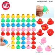 Multicolor Rubber Duck Set - 50 Count for Bath, Showers, Kids' Parties