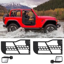 2pcs Tube Half Doors W Tow Mirror For 2018-2025 Jeep Wrangler Jl 2-door Steel