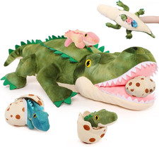 Alligator Stuffed Animal with Babies Plush Family 23.6 inch Soft Crocodile Kids