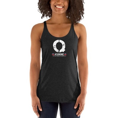 Q-Asinine Stupid AF T-Shirt Anti MAGA Trump Republican GOP Women Racerback Tank