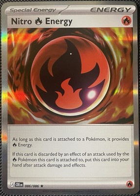 Nitro R Energy 086/086 Me04: Chaos Rising Holo *MISSING INK ERROR* Pokémon Card