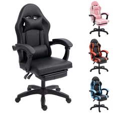 Gaming Chair Office Chair Reclining Back Computer Swivel Desk Chair Footrest US