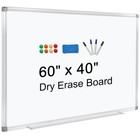 H-Qprobd Dry Erase Board for Wall 60"x40" Aluminum Presentation Magnetic Whit.