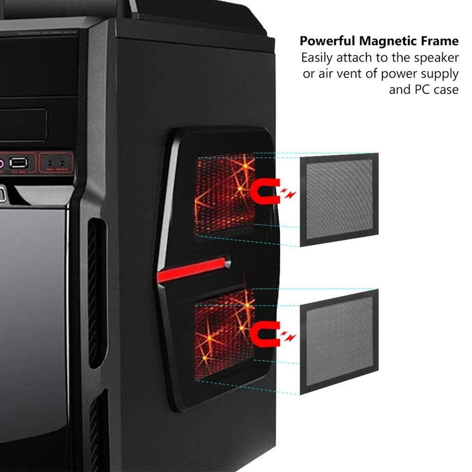 PC Fan Dust Filter Magnetic Frame Computer Fan Grills Cooler Filter Case Cover - Image 3 of 4
