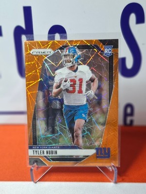 Nfl Panini Trading Cards Tyler Nubin 2024 ORANGE LAZER Prizm #395 RC, Giants