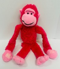 Dan Dee Collectors Choice Pink Velcr Hands Monkey 11" Stuffed Animal Plush Toy