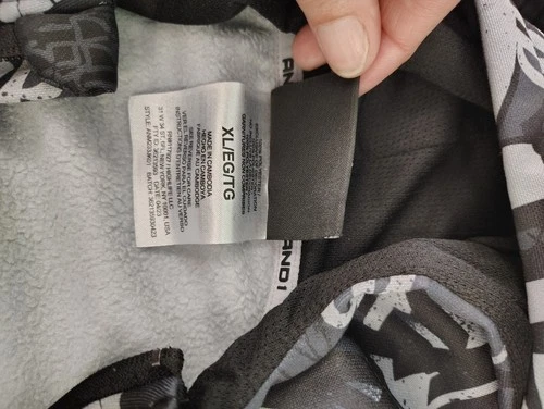 AND1 Men's XL Black Gray White Graffiti Full Zip Hooded Mid-Length Jacket image 6