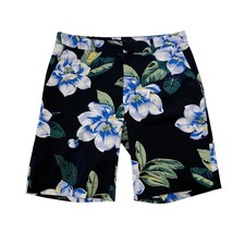 Banana Republic Chelsea Floral Shorts Size 4 Black Blue Tropical Print 783809