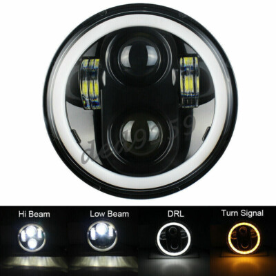 5.75'' 5-3/4'' LED Angel Eye Halo DRL Scheinwerfer Für Harley Motorrad E-Geprüft