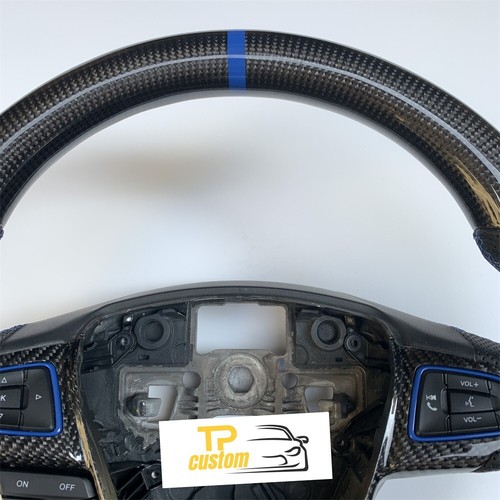 Carbon Fiber Steering Wheel For Ford Focus MK3 RS SE EcoSport Escape 2015-2019 - Picture 4 of 6