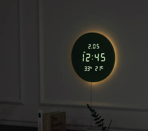 LEDElectronic Digital Clock Date TemperatureHumidity Wallwatch Mood Lights,CREAM - Picture 3 of 5