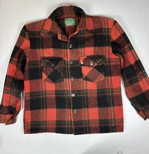 Vintage 1970’s  Canadian Lumber Jac Plaid Wool Work Jacket 40" - 42"