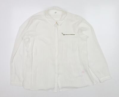Arcadia Damen weiß Polyester Basic Knopfleiste Größe 14 Kragen
