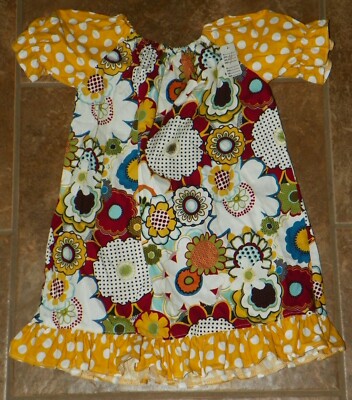 NWOT Girls Floral Print Short Sleeve DRESS Size 4 Handmade African ? Fall  Colors | eBay