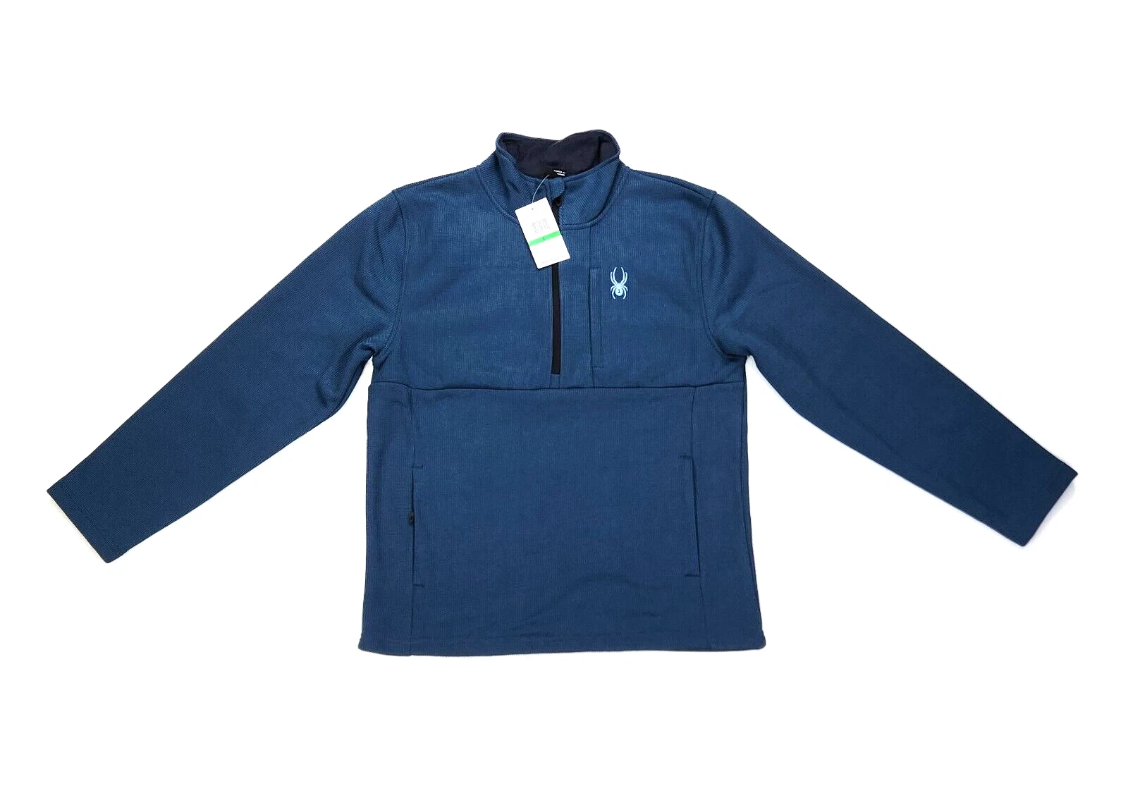Spyder Fleece Jacket Mens Large Half Zip Legion Blue