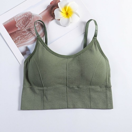 Sujetador deportivo para mujer Bralette Ropa interior Top corto Camisola Cami Chaleco Tanque Bralet - Imagen 10 de 48