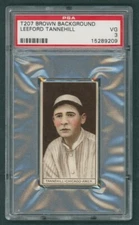 1912 T207 BROWN BACKGROUND LEEFORD TANNEHILL Recruit Little Cigars PSA 3 Chicago