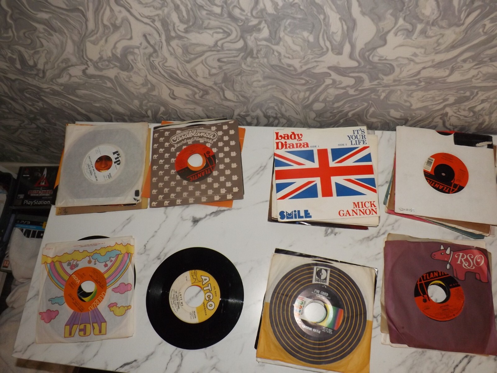 vinyl records job lot 7" singles approx 200 house clearance loft find