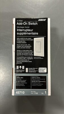 Jasco 45710, Z-Wave In Wall Add-On Auxiliary Switch - White Only