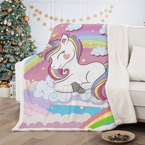 Animal Blanket Horse Wolf Tiger Unicorn 150x200cm Plush Soft Sofa Throw Rug Warm - Picture 73 of 167