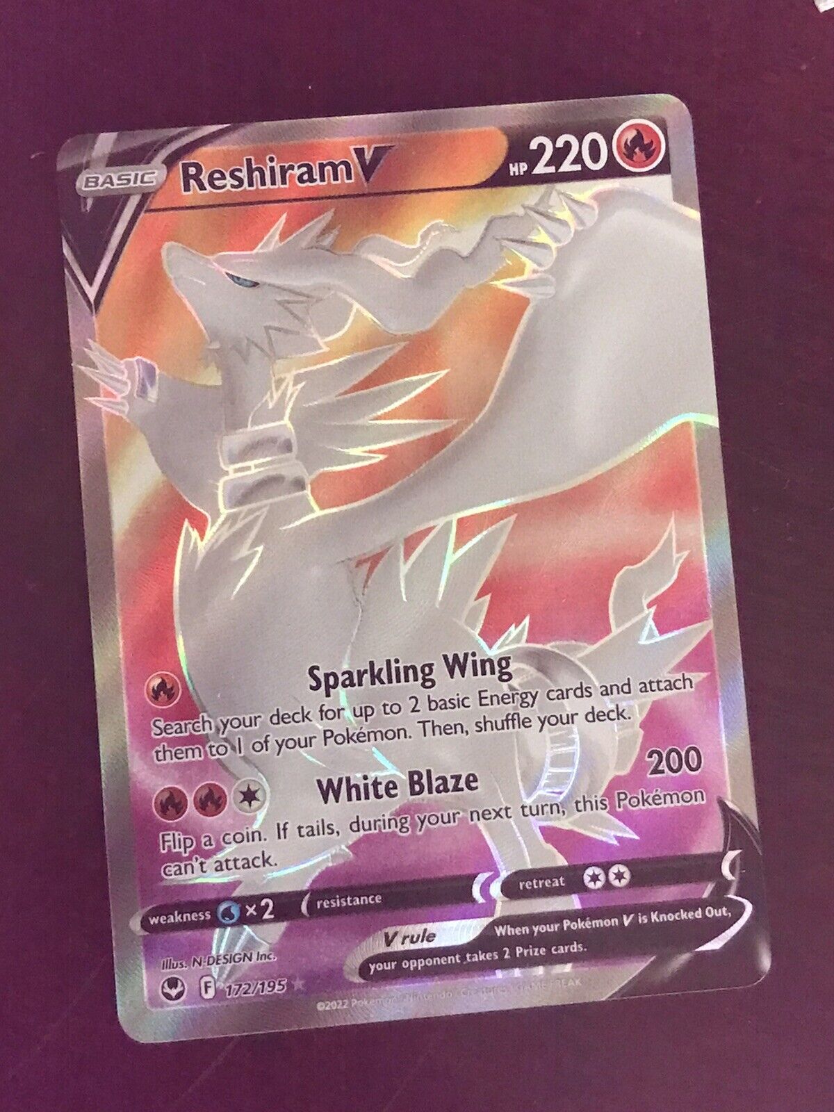 Pokemon Silver Tempest - RESHIRAM V FULL ART - 172/195 - NM/M!