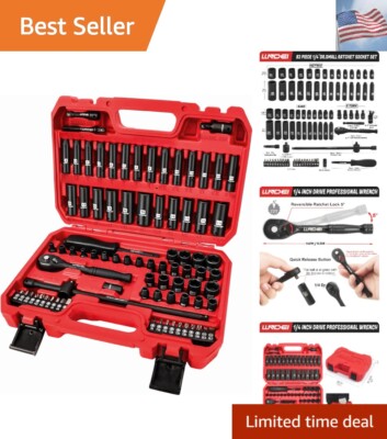 1/4 inch Drive Impact Socket Set 83 Piece,Standard SAE5/32-9/16 inch Metric S...