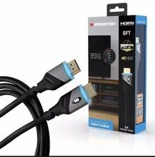 Monster Blue LED 6FT 4K HDR Premium Certified HDMI Cable 21.0Gps