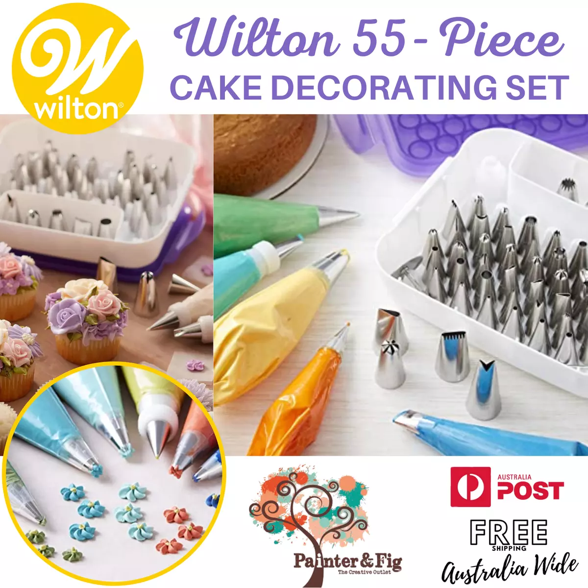 Wilton Master Tip Set 55 Icing Tips Decorating Piping Nozzles Cake Cupcake  Tools