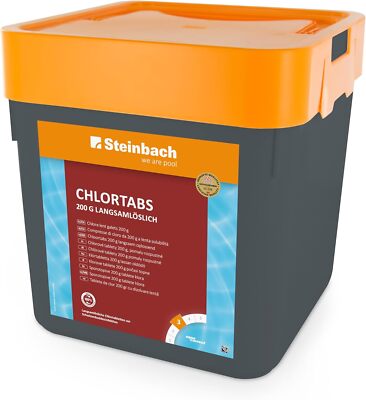 Steinbach 5kg Chlortabs 200g langsam löslich Chlortabletten Chlor Tabs für Pool