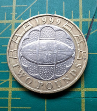 RARE 1999 Rugby World Cup £2 Coin GBP / Two Pound Coin with Minting Error