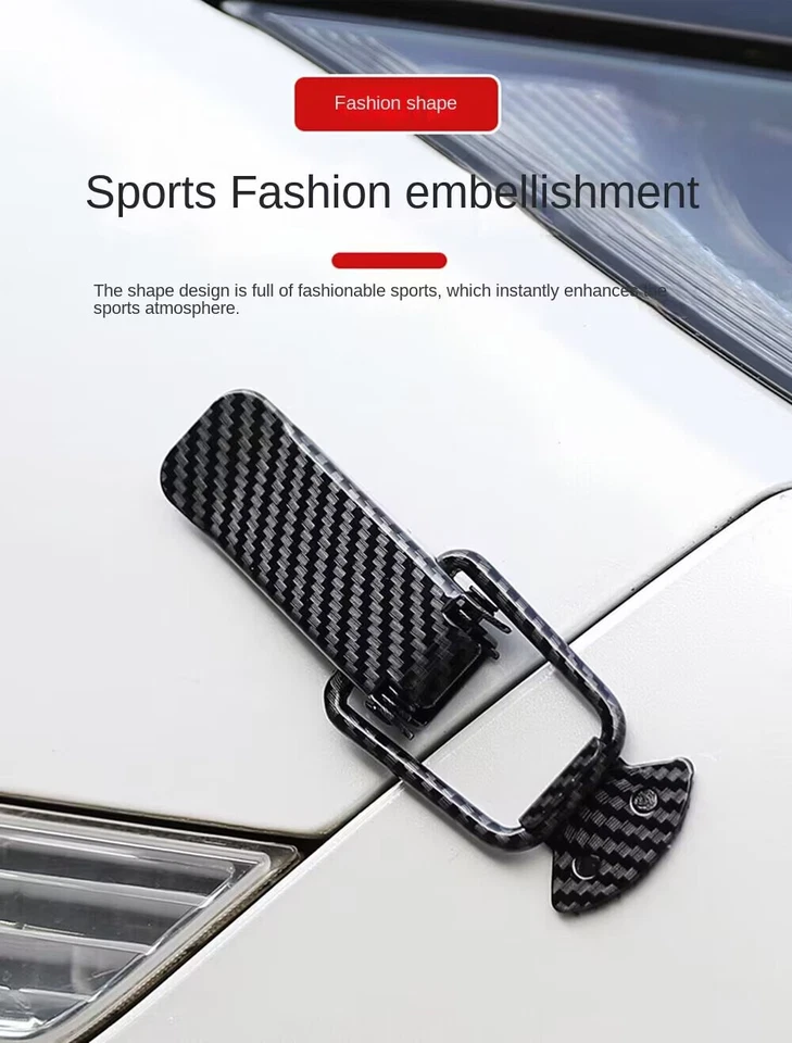 2X Hebilla de cierre de bloqueo de parachoques de coche de liberación rápida de aspecto de fibra de carbono Foto 3 de 4