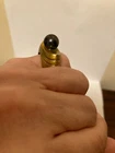 Vintage ART DECO Dome Ring~Sterling Silver w/ Gold Fill/Faux Pearl~Almost size 6