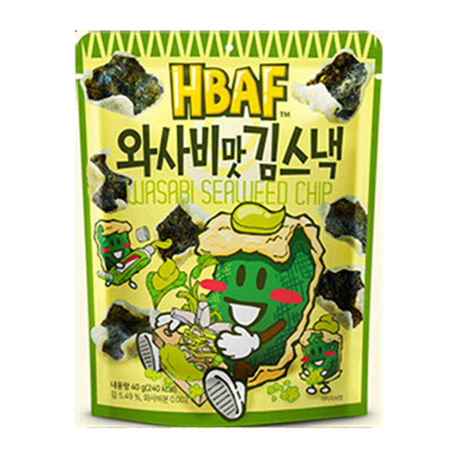 40g *12ea / *30ea] HBAF seaweed chip snack Garlic, Salted, Wasabi
