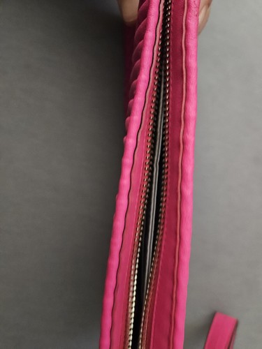 Coach GATHERED LEATHER WRISTLET / CLUTCH PINK Barbie, Vintage, Hard to Find Gift - Picture 7 of 11