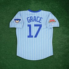Mark Grace Chicago Cubs Men's 1970's Wrigley 100th Blue Away Cooperstown Jersey