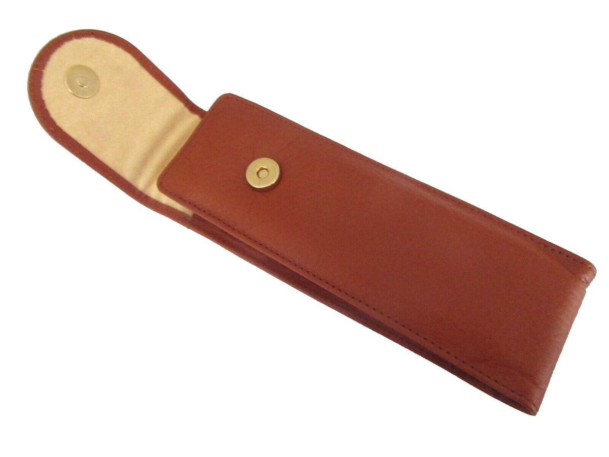 Étui à Stylos OMAS En Cuir Marron - Deux Places Intérieur Velours, Occasion De Prestige, Fabriqué En Italie
