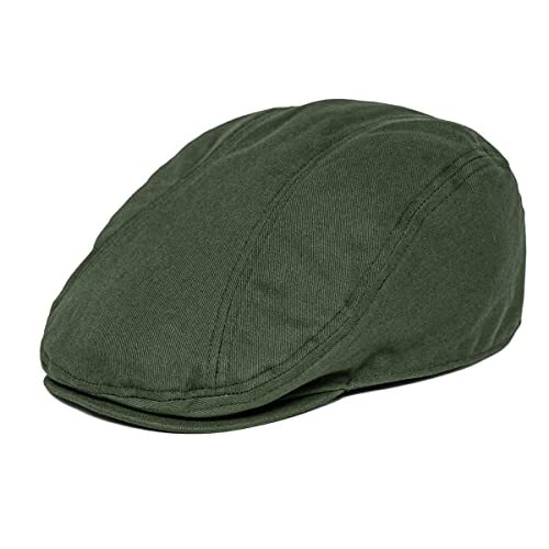BOTVELA Men Cotton Twill Newsboy Flat Ivy Driving Hat Fitted 7 5/8 Army Green - Bild 1 von 7