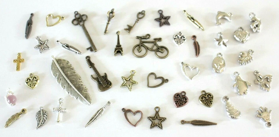10-100pcs Mixed Bulk Metal Charms Beads Jewelry Findings Craft Scrapbooking Art - image 4 of 4