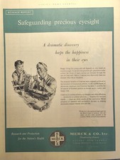 Merck Manufacturing Chemists Safeguarding Eyesight Rahway Vintage Print Ad 1952