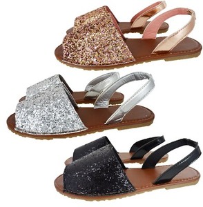 glitzy flat sandals