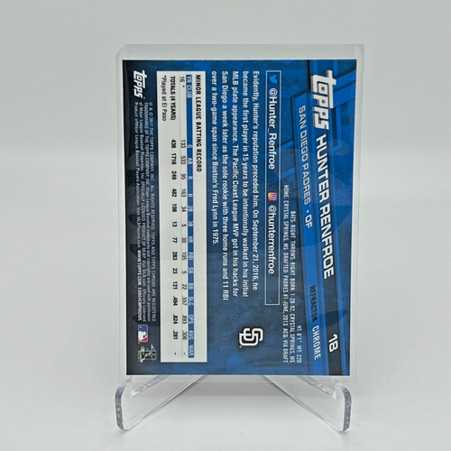 2017 TOPPS CHROME HUNTER RENFROE PINK REFRACTOR RC ROOKIE KANSAS CITY ROYALS - Picture 2 of 2