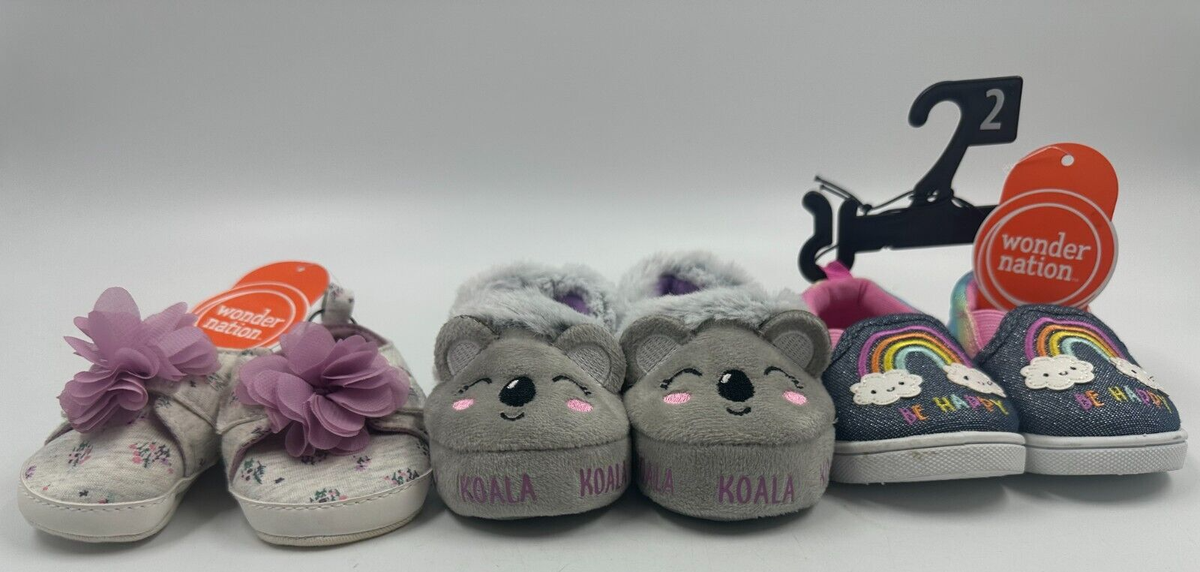 Wonder Nation Pairs Infant Baby Girls Slip On Casual Shoes
