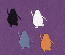 PENGUIN 3 die cuts scrapbook cards