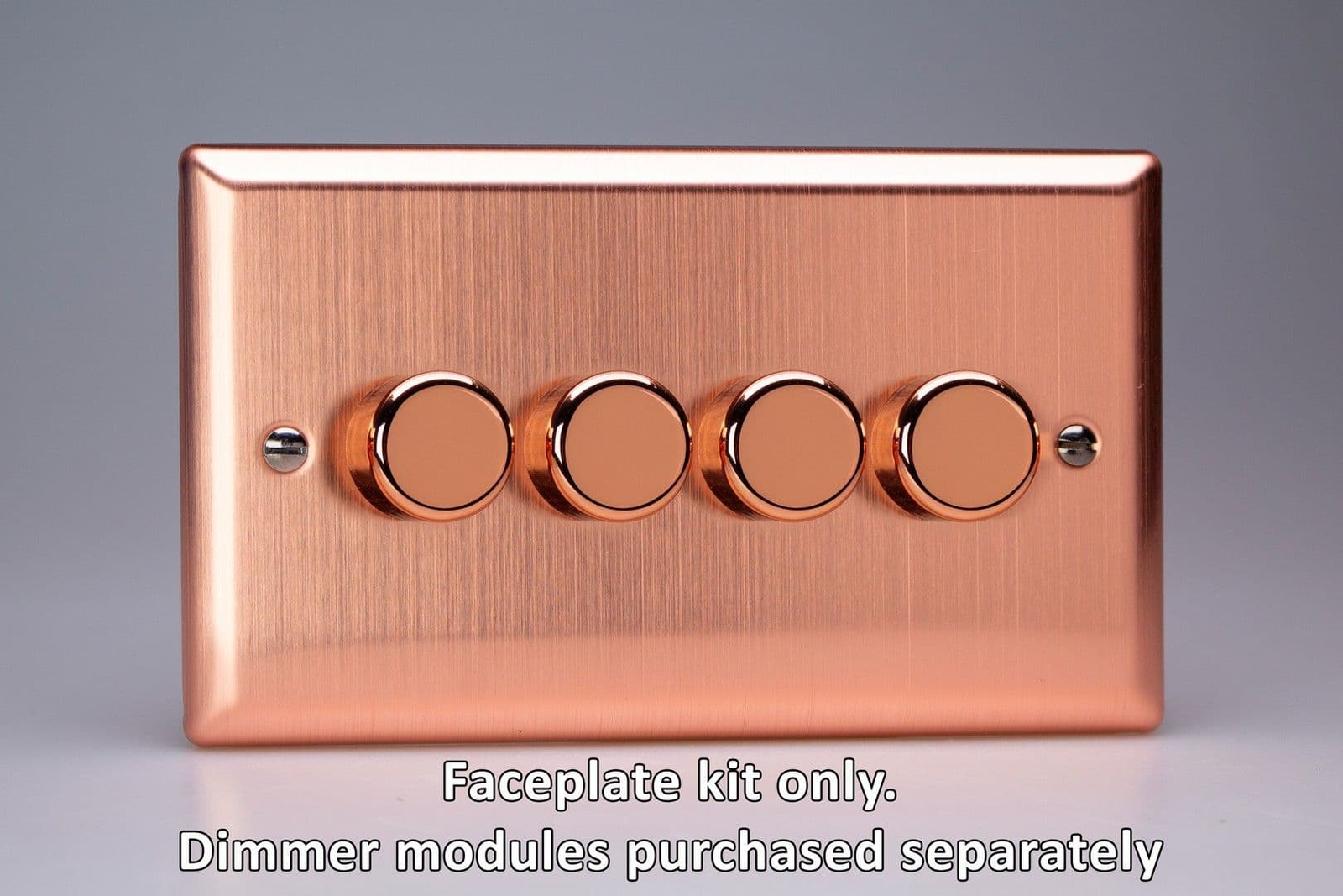 Varilight WYD4.BC Urban Brushed Copper 4 Gang Dimmer Plate Only + Dimmer Knobs
