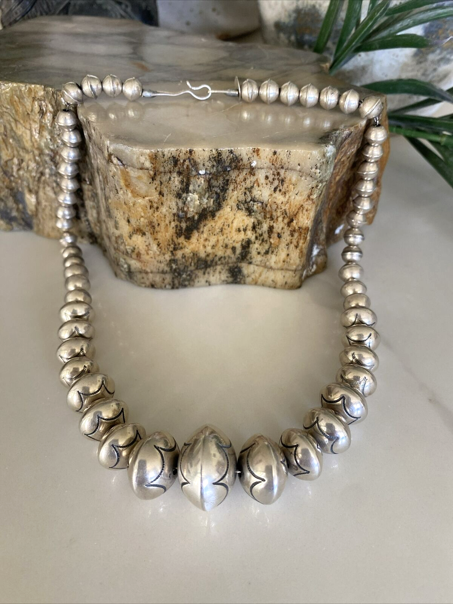 Vintage Roy Vandever Navajo Pearl Bench Bead Sterling Silver