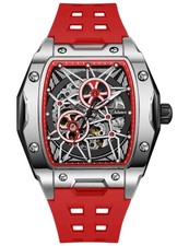 Men's Watches Automatic Mechanical Wristwatch Tonneau Hollow Design 30M Water...