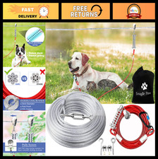 Heavy Duty Dog Tie Out Runner 100ft Trolley System for Large Dogs, 250lbs Capaci
