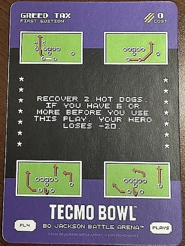 2026 Bo Jackson Battle Arena Tecmo Greed Tax Play #4 (PL4) SSP