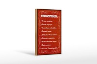 Holzschild Spruch 12X18 Cm Weihnachtsregeln Rotes Deko Schild